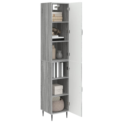 Skab Sæt 2 pcs Grå Sonoma 33 x 34,5 x 89,5 cm Konstrueret træ