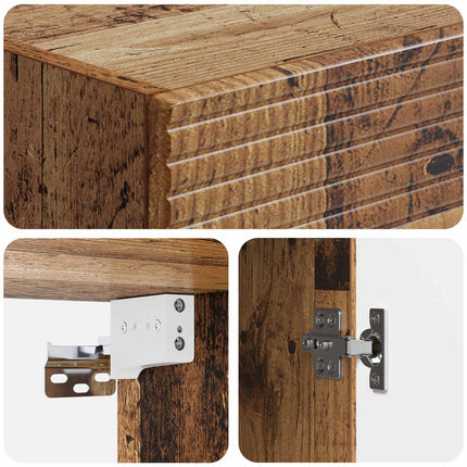 Skab Sæt 2 pcs Gammelt træ 33 x 34,5 x 89,5 cm Konstrueret træ