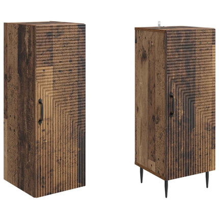 Skab Sæt 2 pcs Gammelt træ 33 x 34,5 x 89,5 cm Konstrueret træ