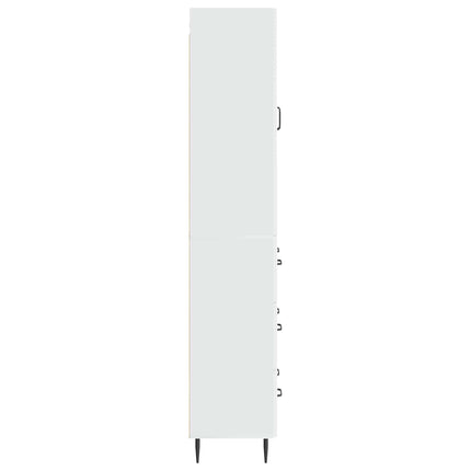 Skab Sæt 2 pcs Hvid højglans 66 x 34,5 x 90 cm Konstrueret træ