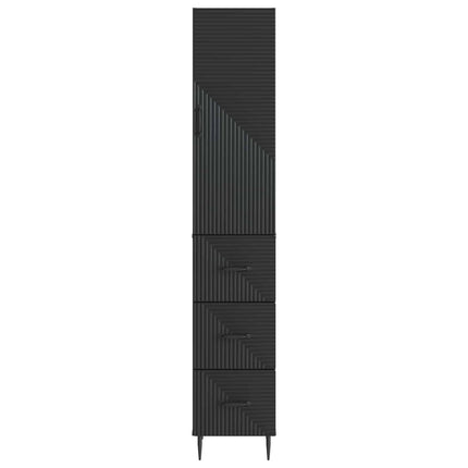 Skab Sæt 2 pcs Sort 33 x 34,5 x 90 cm Konstrueret træ
