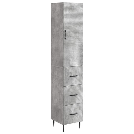 Skab Sæt 2 pcs Betongrå 33 x 34,5 x 90 cm Konstrueret træ