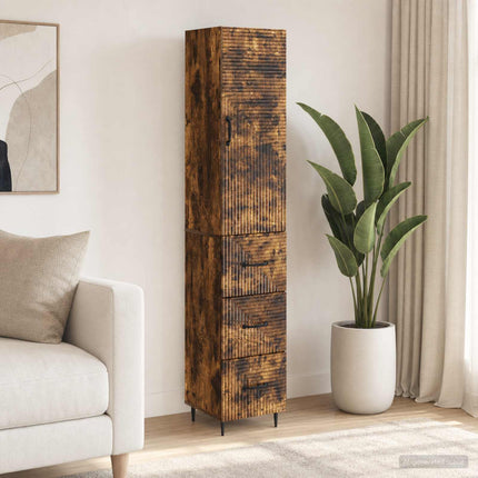 Skab Sæt 2 stk. 33 x 34,5 x 90 cm Konstrueret træ Røget eg