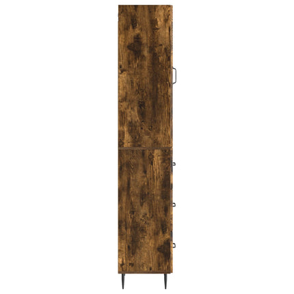 Skab Sæt 2 pcs Røget eg 33 x 34,5 x 90 cm Konstrueret træ