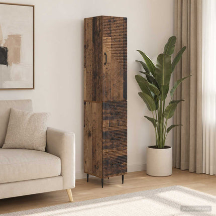 Skab Sæt 2 pcs Gammelt træ 33 x 34,5 x 90 cm Konstrueret træ