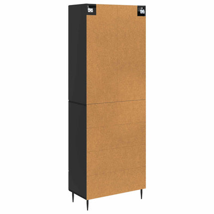 Skab Sæt 2 pcs Sort 66 x 34,5 x 89,5 cm Konstrueret træ