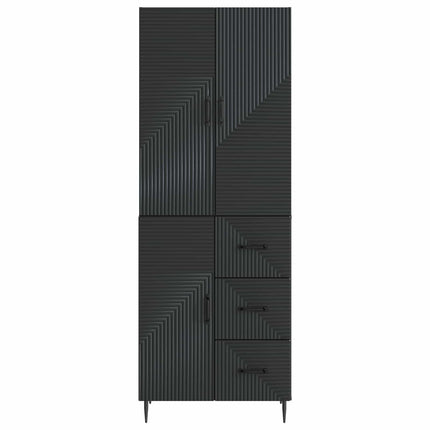 Skab Sæt 2 pcs Sort 66 x 34,5 x 89,5 cm Konstrueret træ