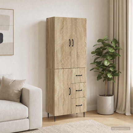 Skab Sæt 2 pcs Sonoma-eg 66 x 34,5 x 89,5 cm Konstrueret træ