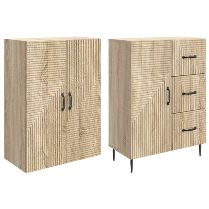 Skab Sæt 2 pcs Sonoma-eg 66 x 34,5 x 89,5 cm Konstrueret træ