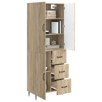 Skab Sæt 2 pcs Sonoma-eg 66 x 34,5 x 89,5 cm Konstrueret træ