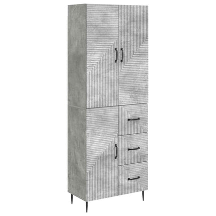 Skab Sæt 2 pcs Betongrå 66 x 34,5 x 89,5 cm Konstrueret træ