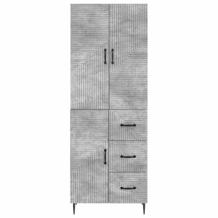 Skab Sæt 2 pcs Betongrå 66 x 34,5 x 89,5 cm Konstrueret træ