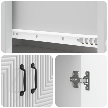 Skab Sæt 2 pcs Hvid højglans 66 x 34,5 x 89,5 cm
