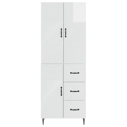 Skab Sæt 2 pcs Hvid højglans 66 x 34,5 x 89,5 cm