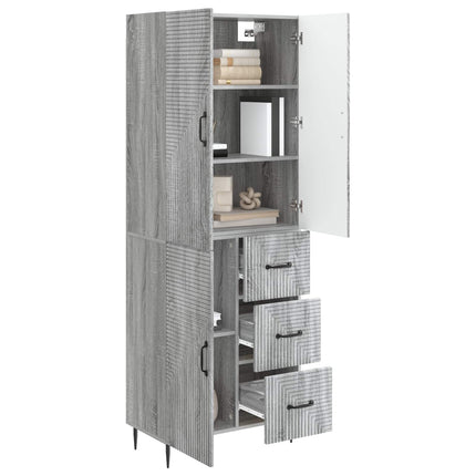 Skab Sæt 2 pcs Grå Sonoma 66 x 34,5 x 89,5 cm Konstrueret træ