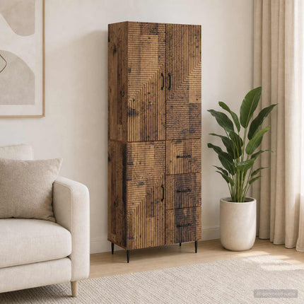 Skab Sæt 2 pcs Gammelt træ 66 x 34,5 x 89,5 cm Konstrueret træ