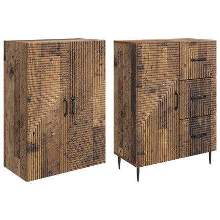 Skab Sæt 2 pcs Gammelt træ 66 x 34,5 x 89,5 cm Konstrueret træ