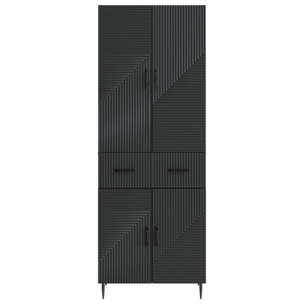Skab Sæt 2 pcs Sort 66 x 34,5 x 89,5 cm Konstrueret træ