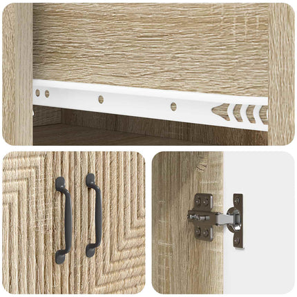 Skab Sæt 2 pcs Sonoma-eg 66 x 34,5 x 89,5 cm Konstrueret træ