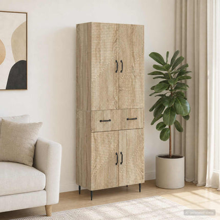 Skab Sæt 2 pcs Sonoma-eg 66 x 34,5 x 89,5 cm Konstrueret træ