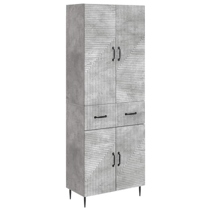 Skab Sæt 2 pcs Betongrå 66 x 34,5 x 89,5 cm Konstrueret træ