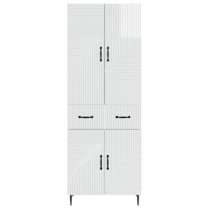 Skab Sæt 2 pcs Hvid højglans 66 x 34,5 x 89,5 cm