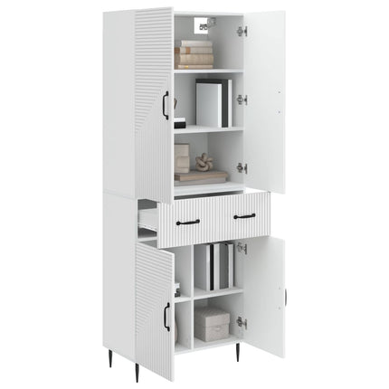 Skab Sæt 2 pcs Hvid højglans 66 x 34,5 x 89,5 cm