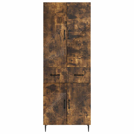 Skab Sæt 2 pcs Røget eg 66 x 34,5 x 89,5 cm Konstrueret træ