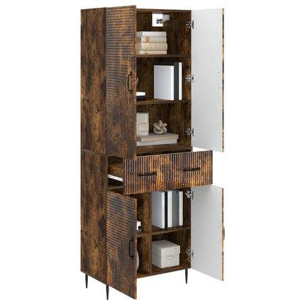 Skab Sæt 2 pcs Røget eg 66 x 34,5 x 89,5 cm Konstrueret træ