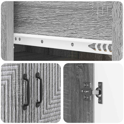 Skab Sæt 2 pcs Grå Sonoma 66 x 34,5 x 89,5 cm Konstrueret træ