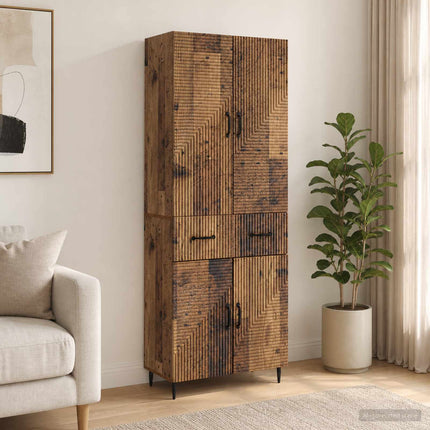 Skab Sæt 2 pcs Gammelt træ 66 x 34,5 x 89,5 cm Konstrueret træ