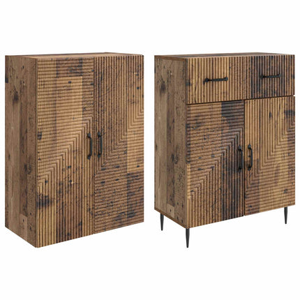 Skab Sæt 2 pcs Gammelt træ 66 x 34,5 x 89,5 cm Konstrueret træ