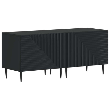 3-delt LED TV Skab Sort Konstrueret træ