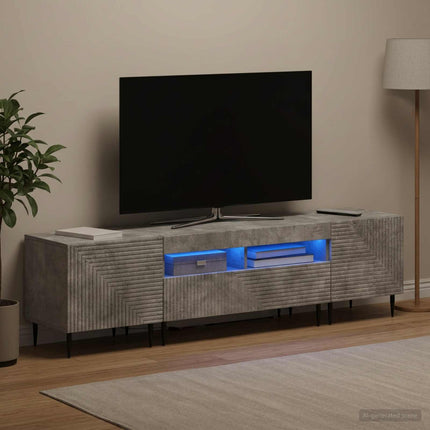 3-delt LED TV Skab Betongrå Konstrueret træ