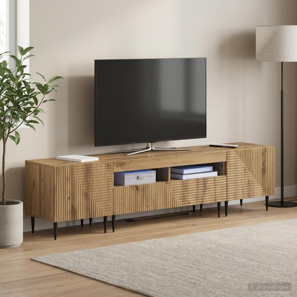 vidaXL 3-delt LED TV Skab Artisan-eg Konstrueret træ