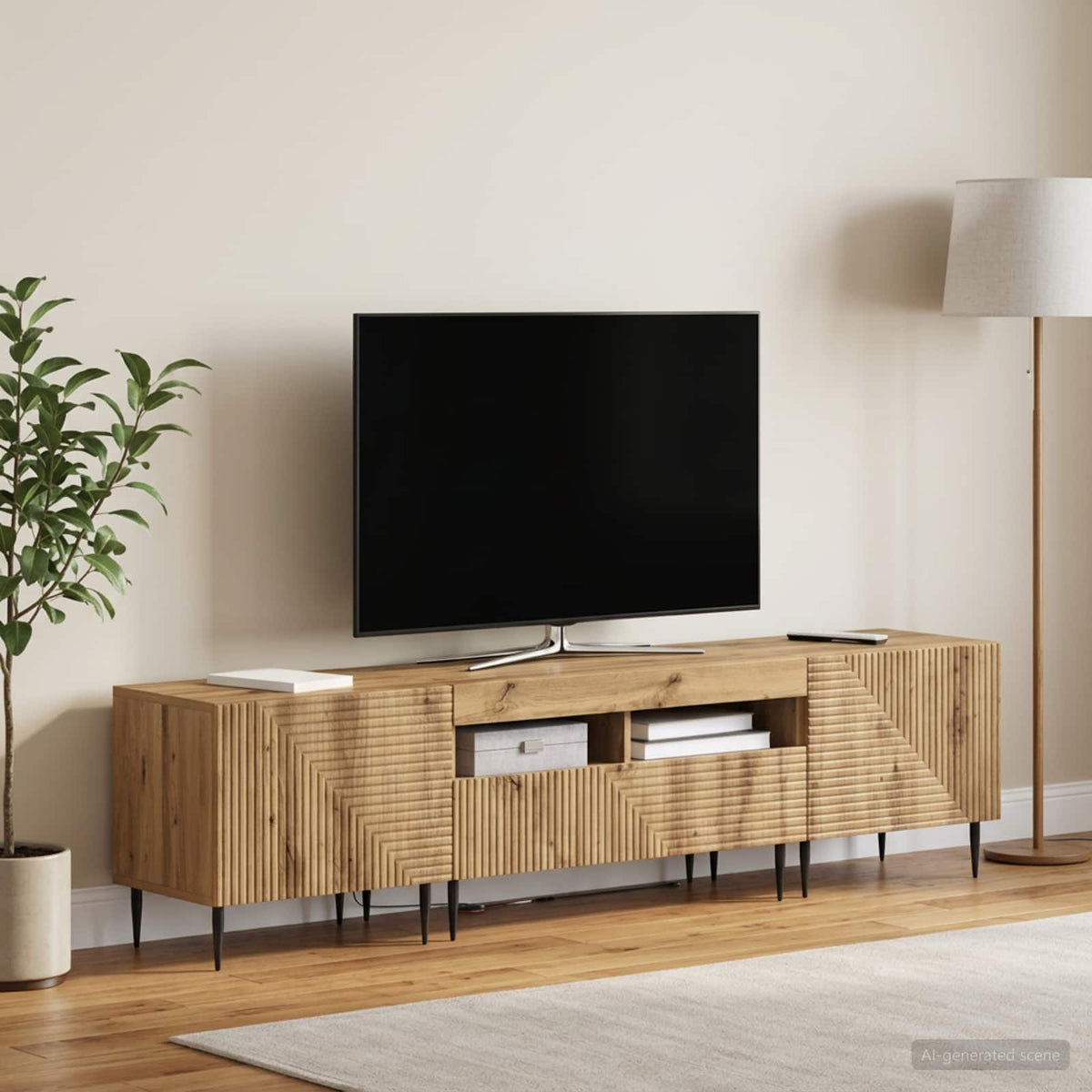 vidaXL 3-delt LED TV Skab Artisan-eg Konstrueret træ