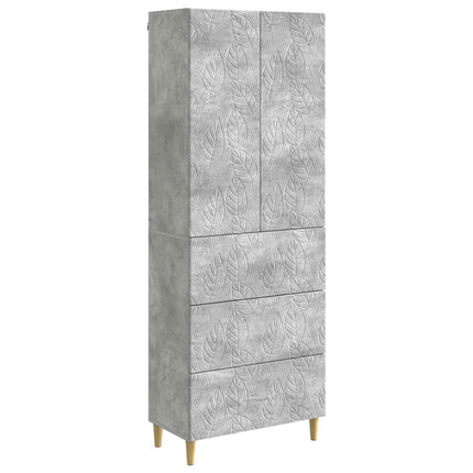 Skab Sæt 2 pcs Betongrå 66 x 34,5 x 90 cm Konstrueret træ