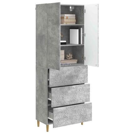 Skab Sæt 2 pcs Betongrå 66 x 34,5 x 90 cm Konstrueret træ