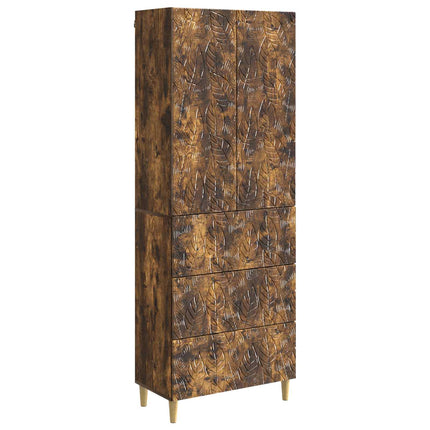 Skab Sæt 2 pcs Røget eg 66 x 34,5 x 90 cm Konstrueret træ