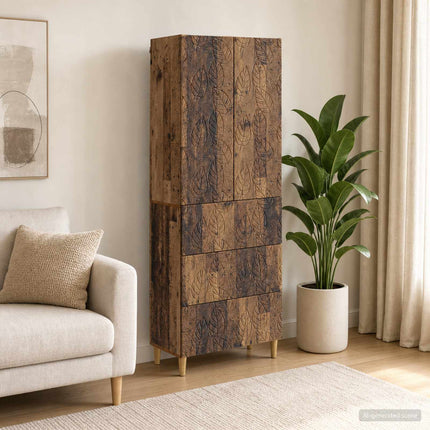 Skab Sæt 2 pcs Gammelt træ 66 x 34,5 x 90 cm Konstrueret træ