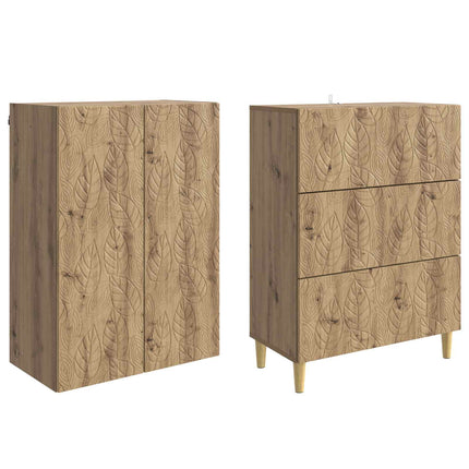 Skab Sæt 2 stk. 66 x 34,5 x 90 cm Konstrueret træ Artisan-eg