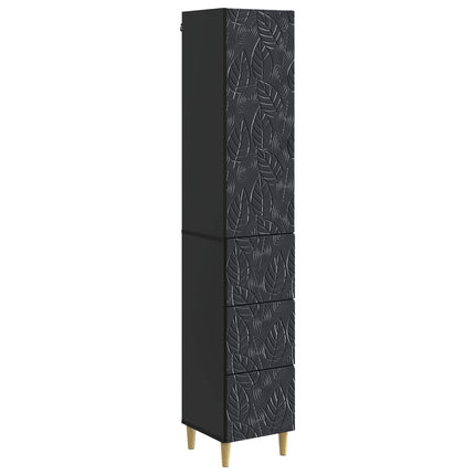 Skab Sæt 2 pcs Sort 33 x 34,5 x 90 cm Konstrueret træ