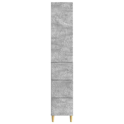 Skab Sæt 2 pcs Betongrå 33 x 34,5 x 90 cm Konstrueret træ