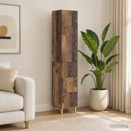 Skab Sæt 2 pcs Gammelt træ 33 x 34,5 x 90 cm Konstrueret træ