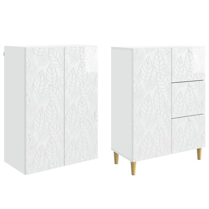 2 pcs Hvid højglans
