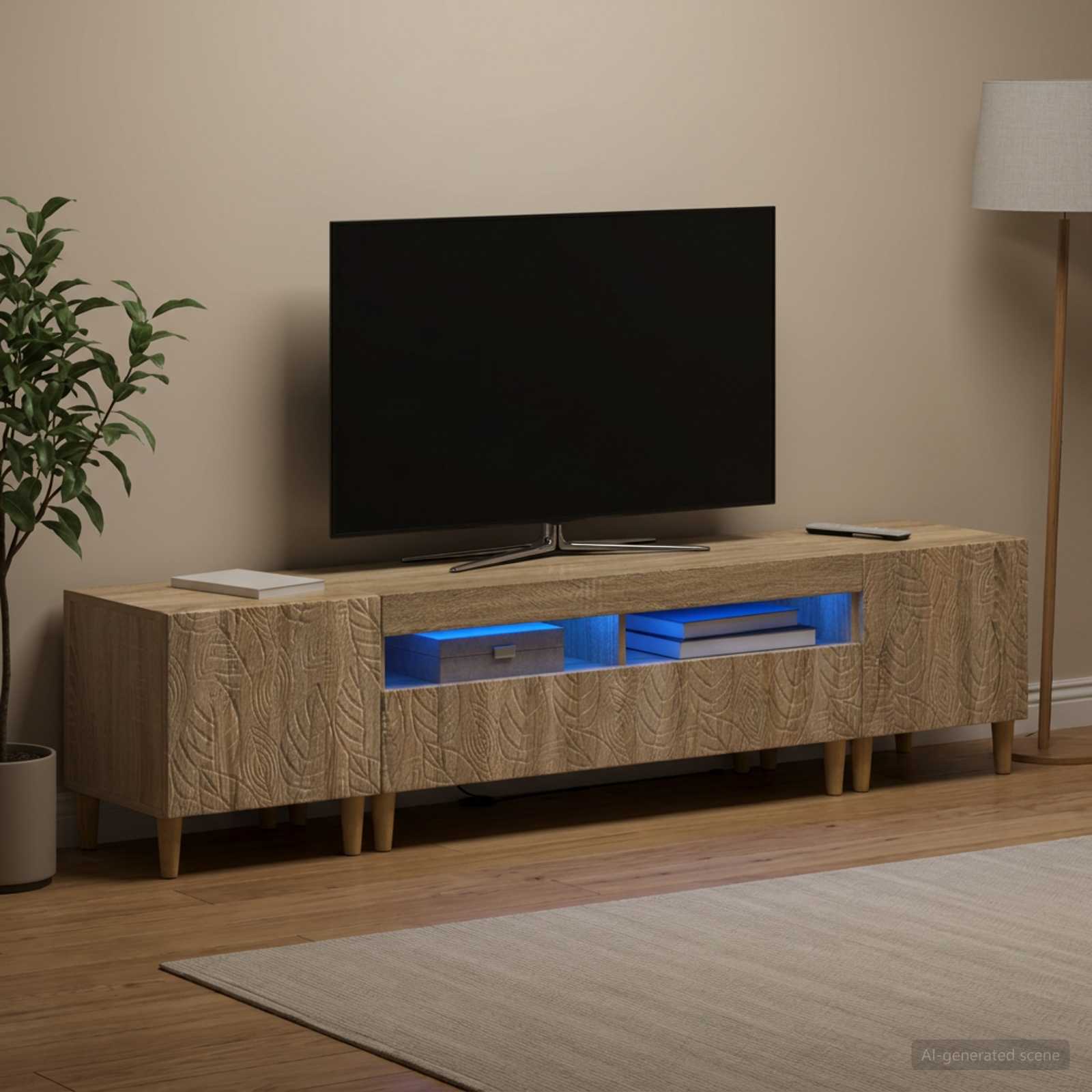 vidaXL 3-delt LED TV Skab DELFT Sonoma-eg Konstrueret træ