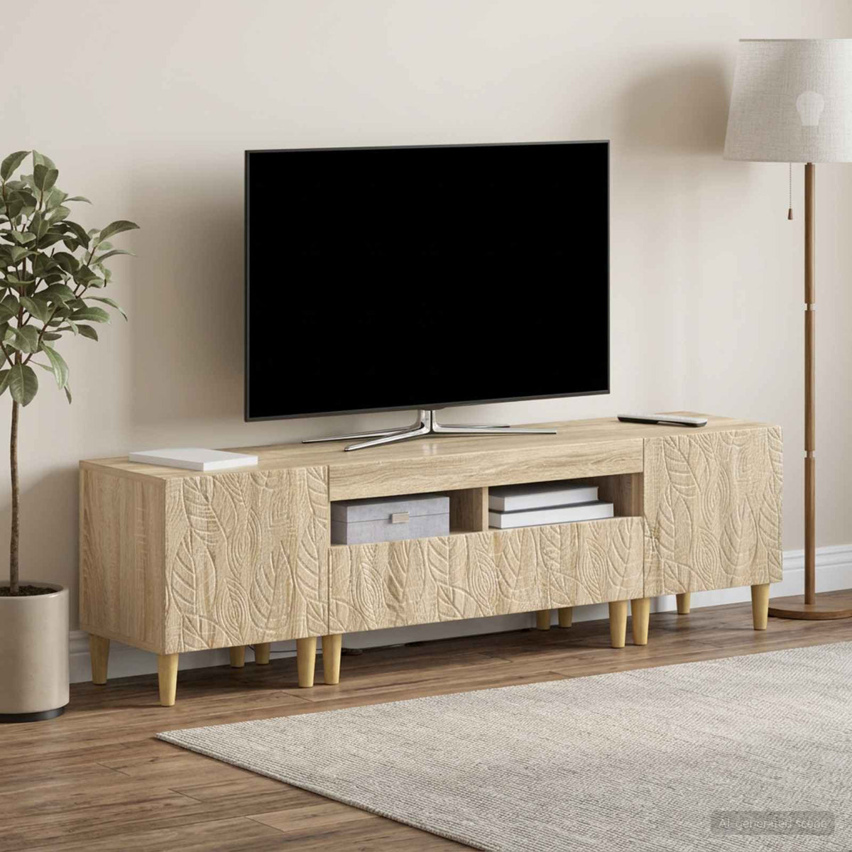 vidaXL 3-delt LED TV Skab DELFT Sonoma-eg Konstrueret træ