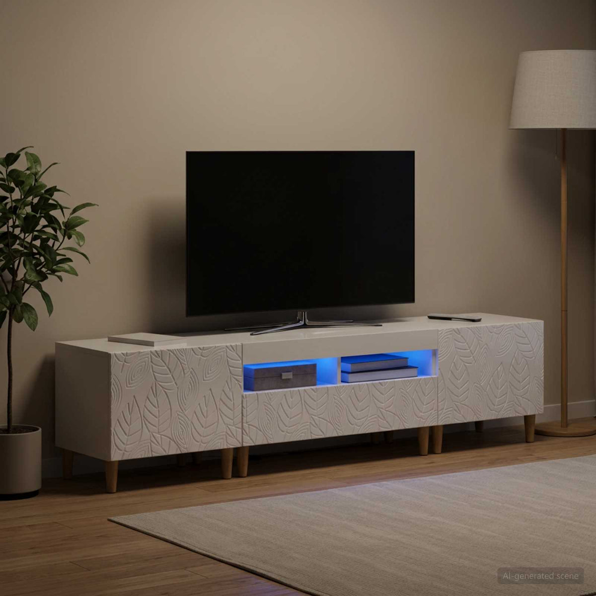 vidaXL 3-delt LED TV Skab DELFT Hvid højglans Konstrueret træ