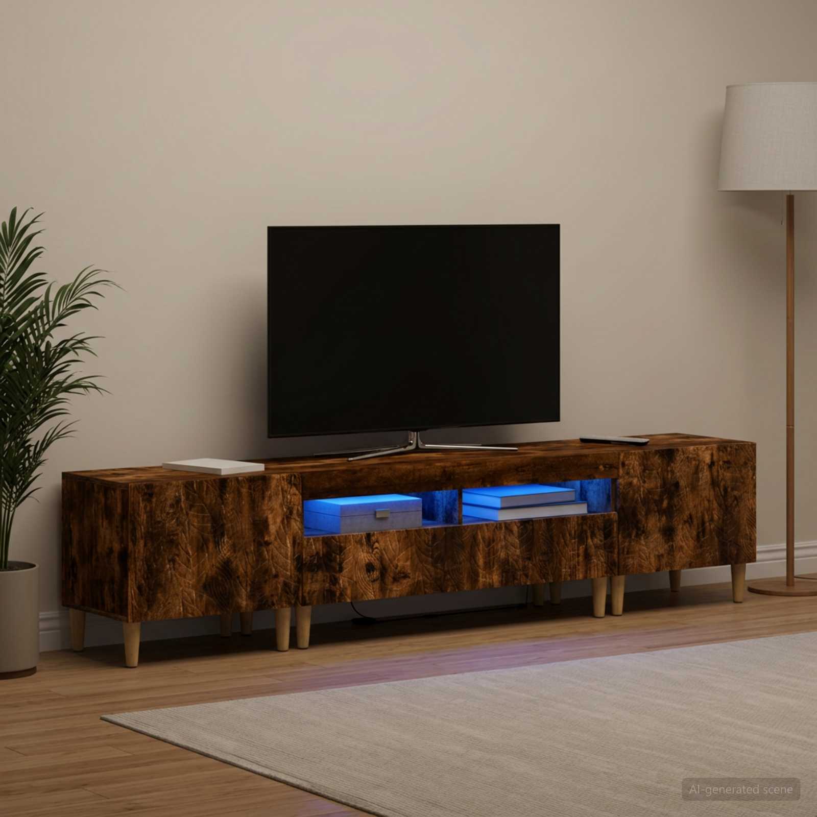 vidaXL 3-delt LED TV Skab DELFT Røget eg Konstrueret træ