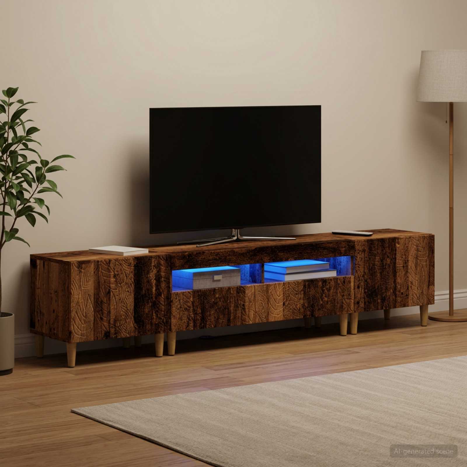 vidaXL 3-delt LED TV Skab DELFT Gammelt træ Konstrueret træ
